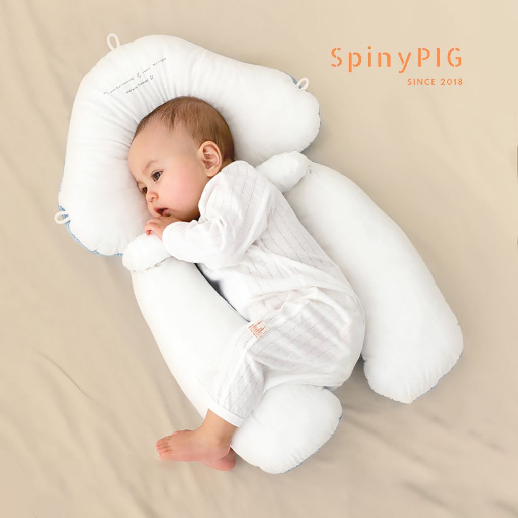 Gối chữ U cho bé sơ sinh 0-2 tuổi chống giật mình có định hình chống bẹp đầu cotton lỗ thoáng khí Hàng cao cấp