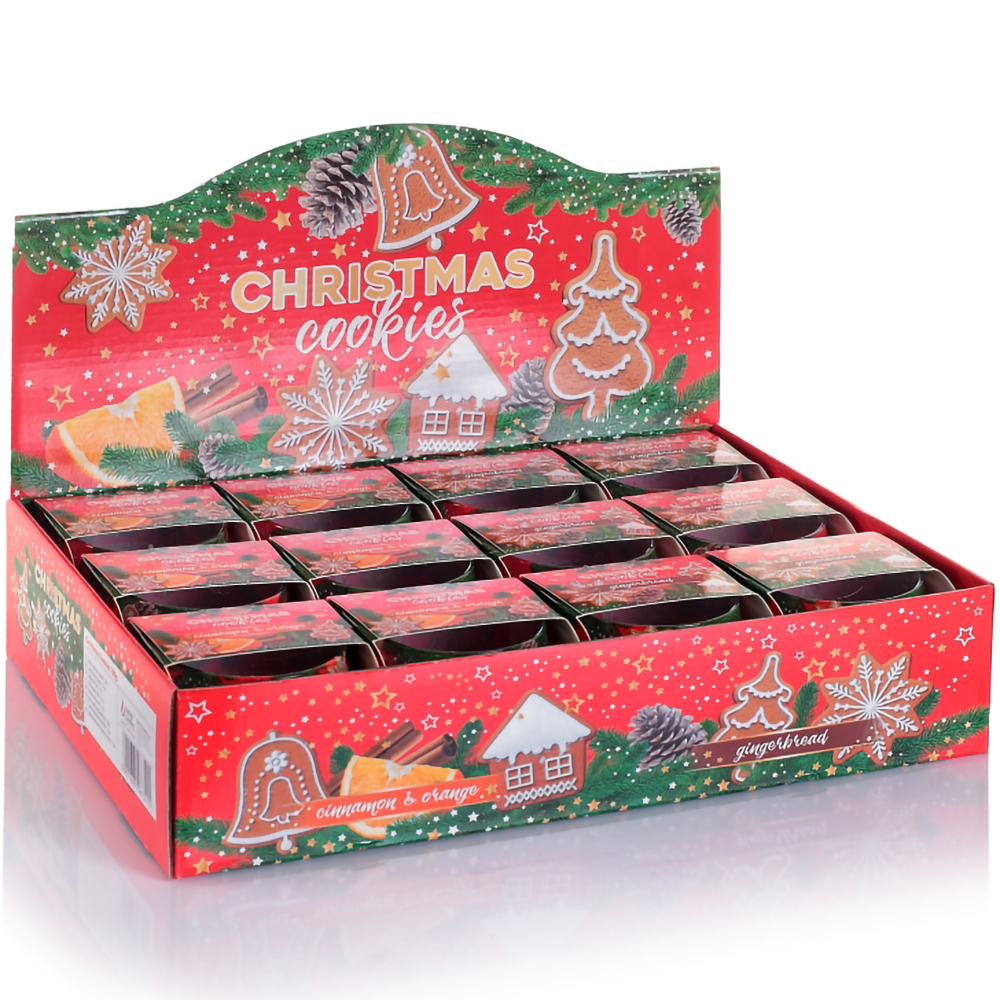 Ly nến thơm tinh dầu Bartek Christmas Cookies 100g QT7522 - bánh gừng, cam, quế (giao mẫu ngẫu nhiên)