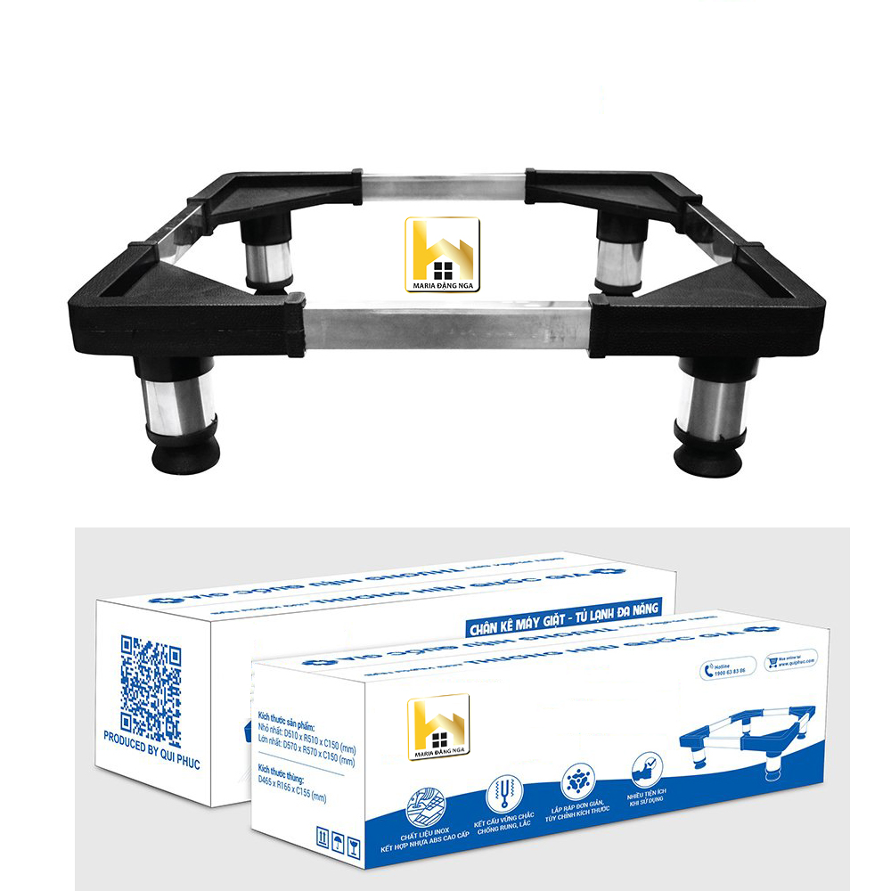 Chân đỡ máy giặt, tủ lạnh,chân Kệ Tủ Lạnh, Máy Giặt, Máy Lọc Nước Đa Năng,Khung Inox Đế Nhựa Chống Rung