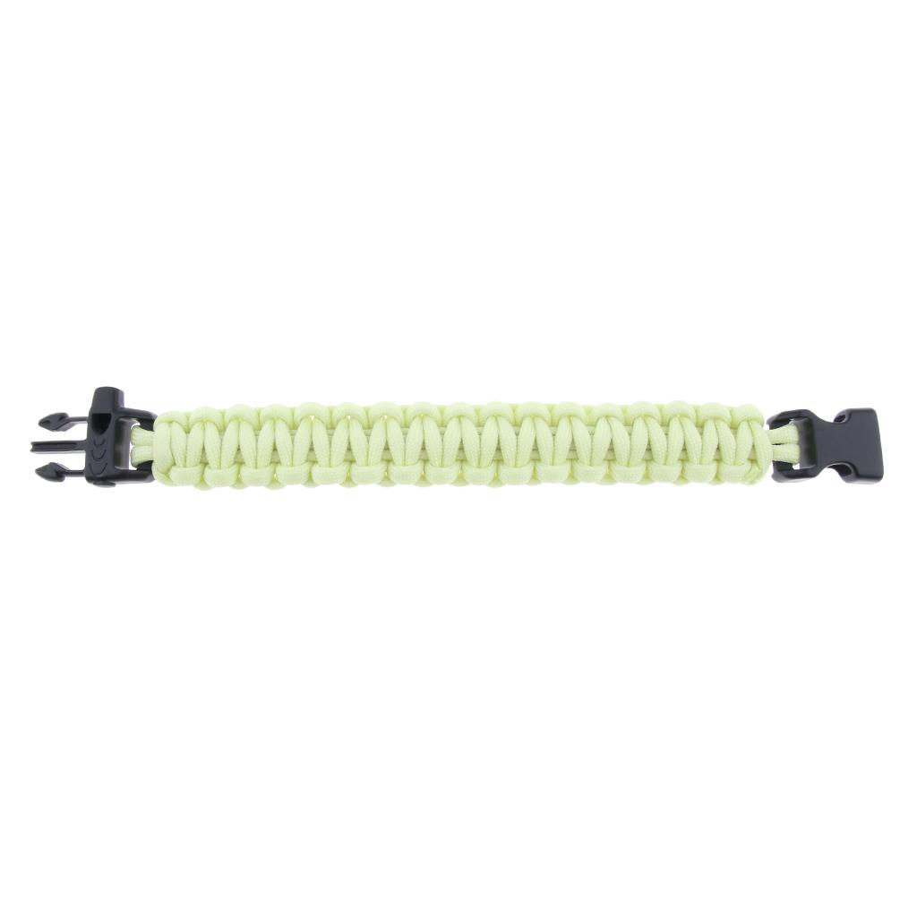 Outdoor Camping Hiking Survival Rope Paracord Bracelet with Buckle yellow