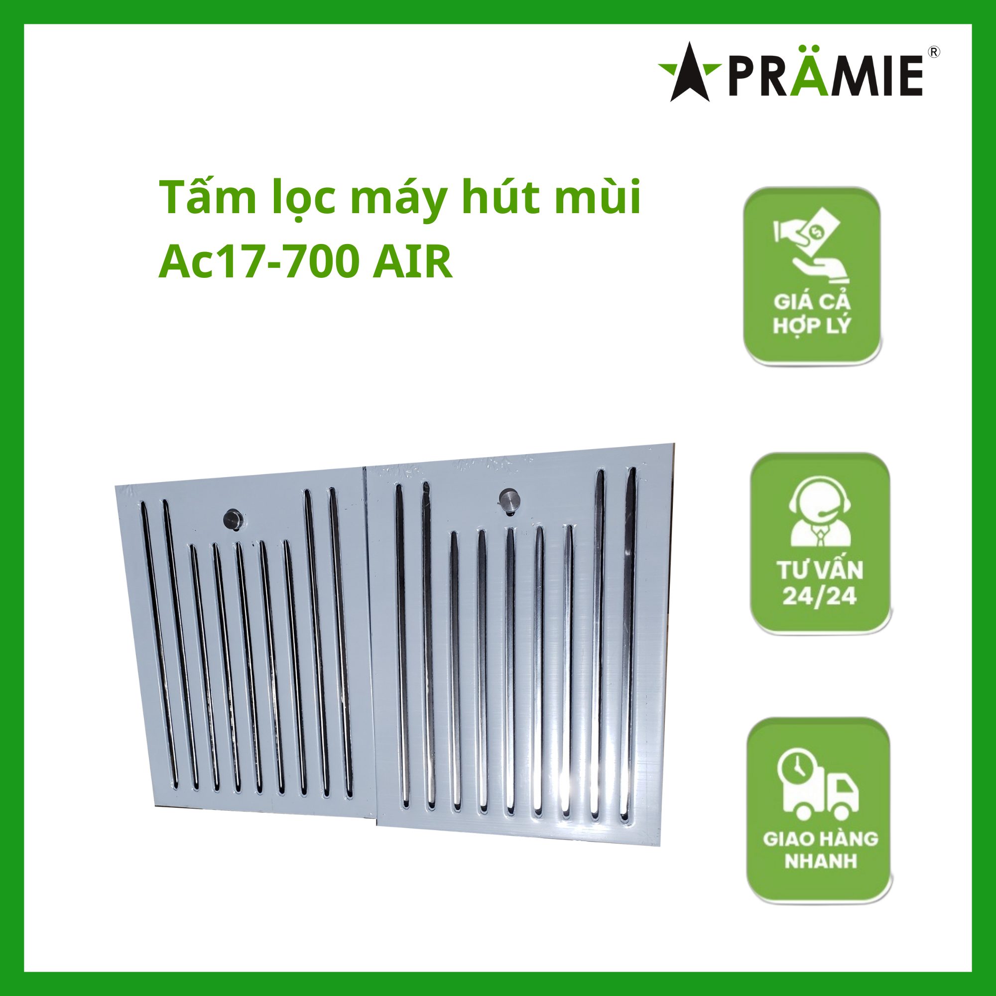 Máy hút mùi kính cong Pramie AC17-700 AIR_Vẫy tay_ Hàng nhập khẩu Thái Lan