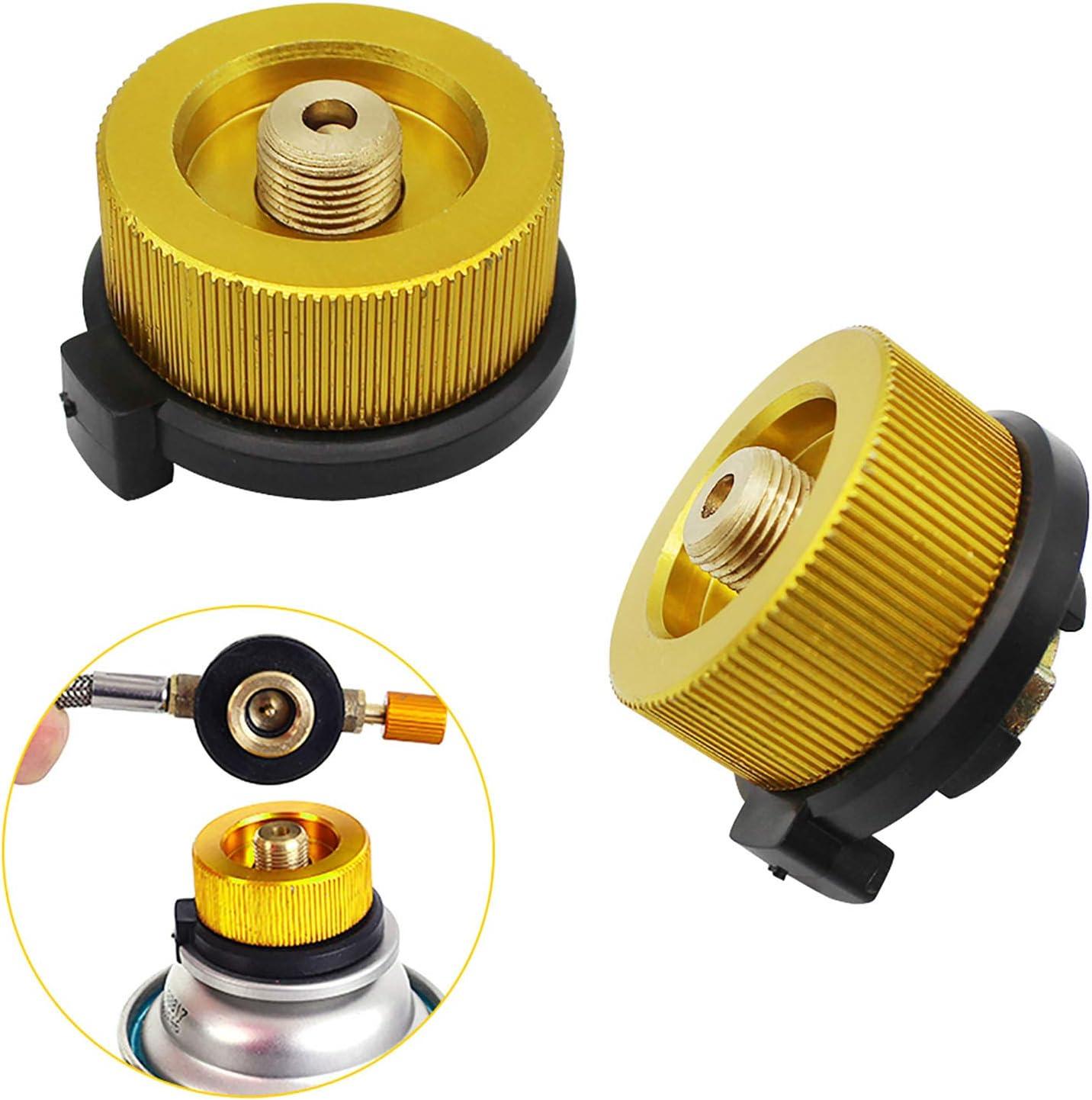 Chiếc Bộ chuyển đổi xi lanh khí cắm trại Bộ chuyển đổi đầu chuyển đổi khí Bộ kết nối vòi phun Bếp gas Bộ chuyển đổi van cho Butan Canister để vặn vào