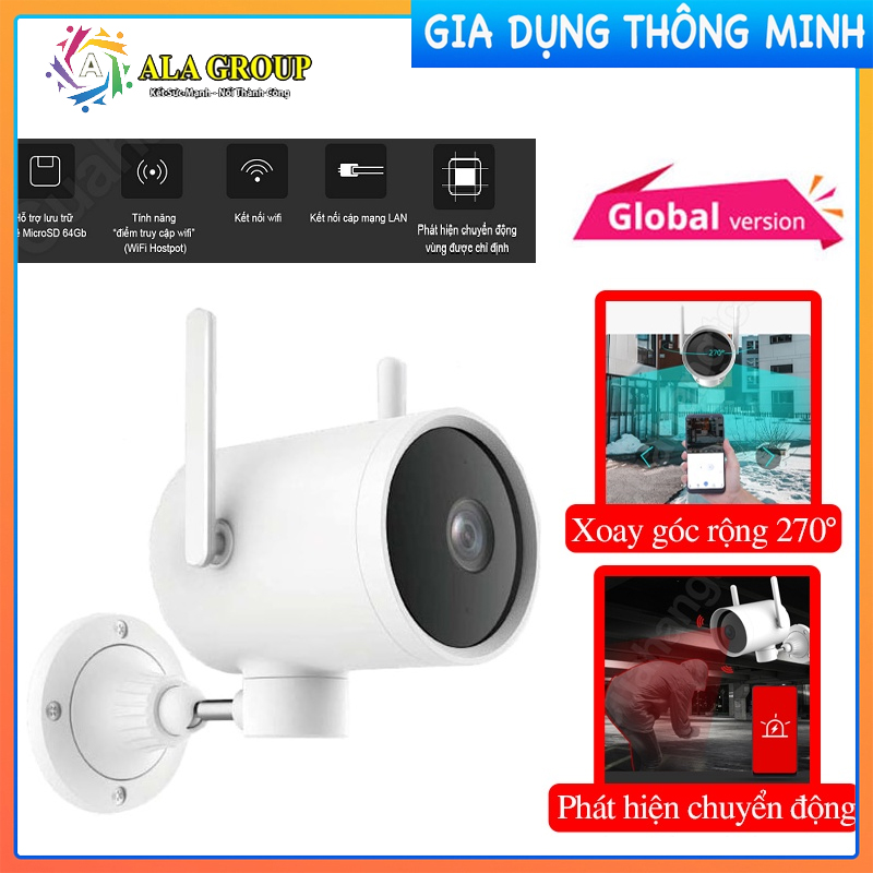 Camera ngoài trời Xiaomi IMILAB xoay 270 độ EC3 2K quốc tế &quot;Xiao.mi&quot; - Hàng Chính Hãng