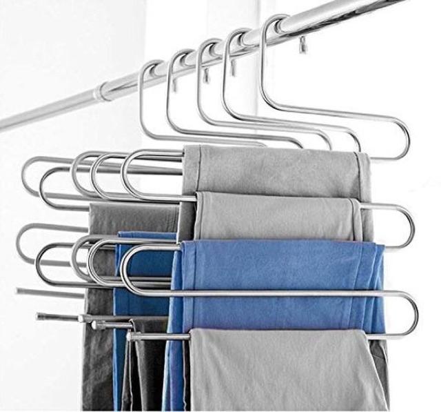 (SIÊU RẺ) Móc treo quần áo INOX 5 tầng