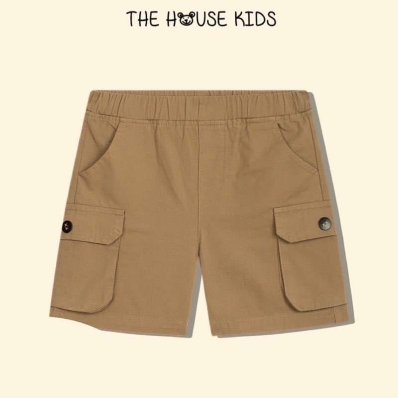 Quần Đùi Bé Trai Quần Short Trẻ Em Cao Cấp THE HOUSE KIDS Cao Cấp Nâu Khuy Đen