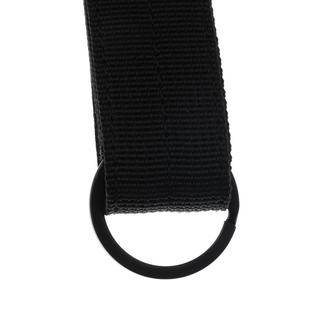 2 Pieces Nylon Multiuse Molle Belt Buckle Belt Carabiner Keychain Hook Black