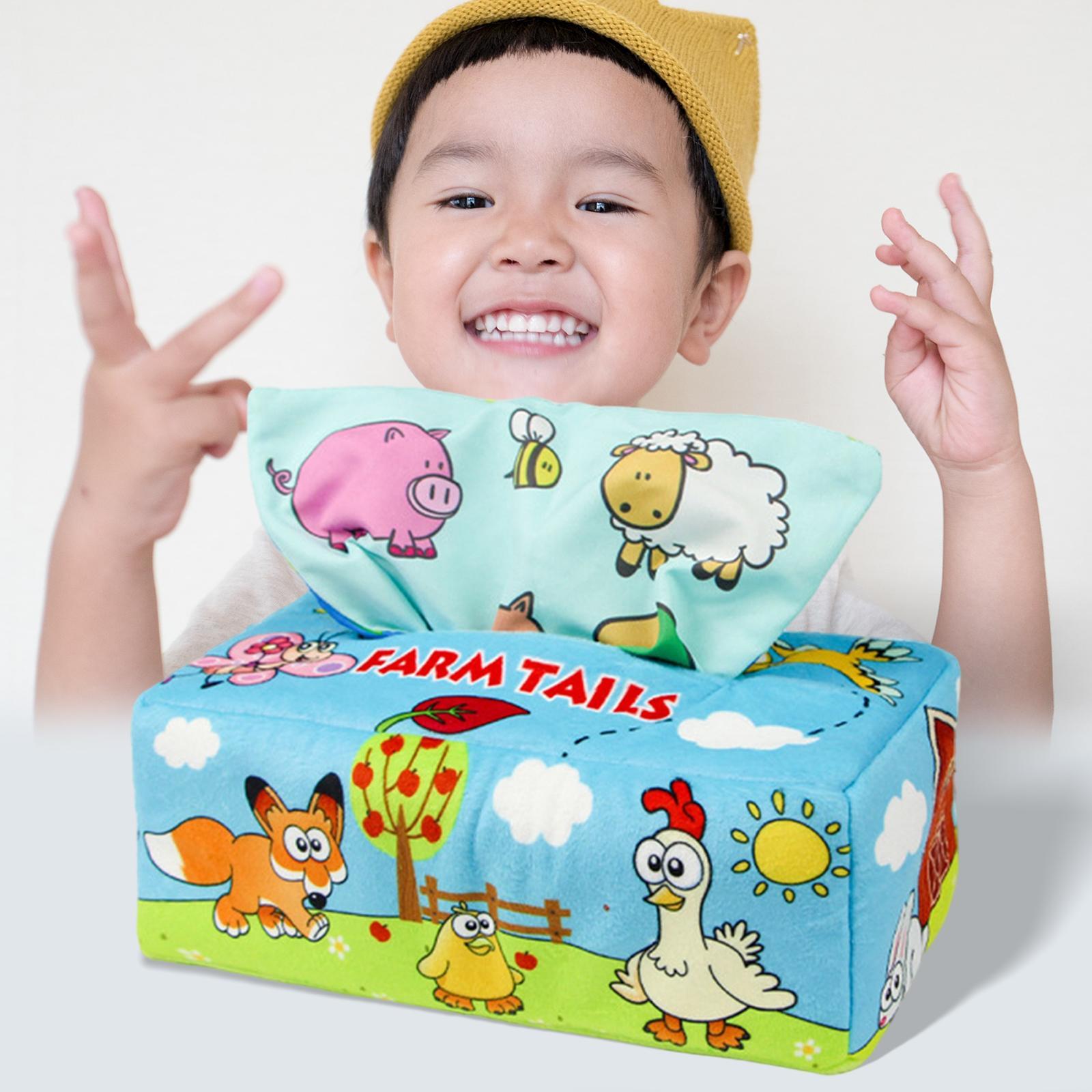 Tissue Box Baby Toy Montessori Play Sensory Toy for Infants Toddler Newborns