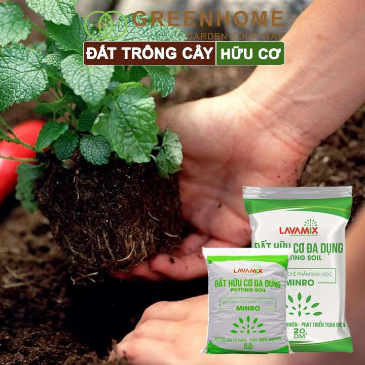 Đất trồng cây Lavamix, bao 6.5dm3 (2.5-3kg), đất hữu cơ trồng rau, hoa, kiểng, tiện lợi, dễ sử dụng