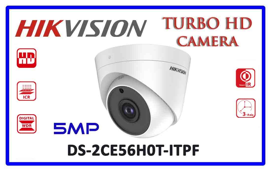 Camera HD-TVI Dome Hồng Ngoại 5MP HIKVISION DS-2CE56H0T-ITPF - Hàng chính hãng