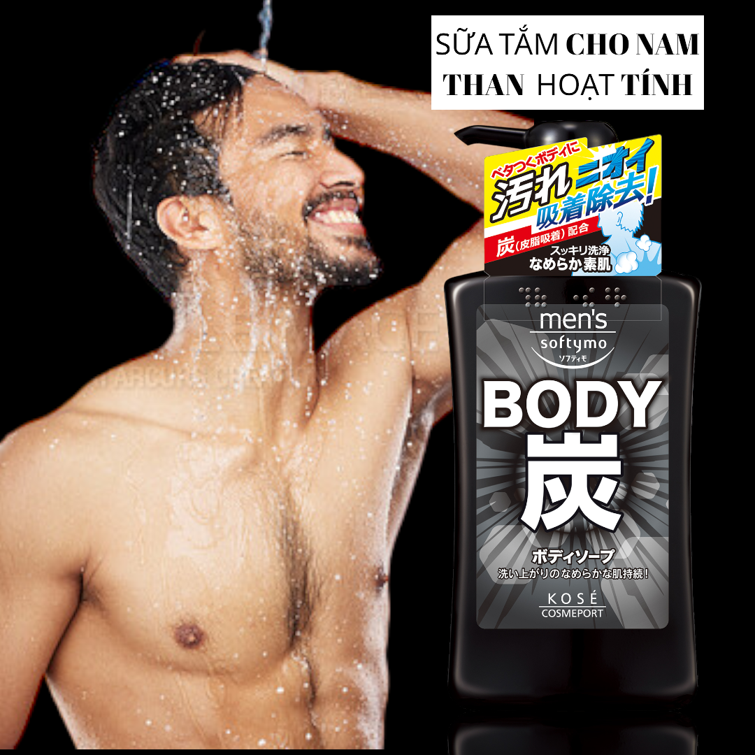 Sữa Tắm Than Hoạt Tính Dành Cho Nam Kosé Cosmeport Men's Softymo Body Soap S (550mL)
