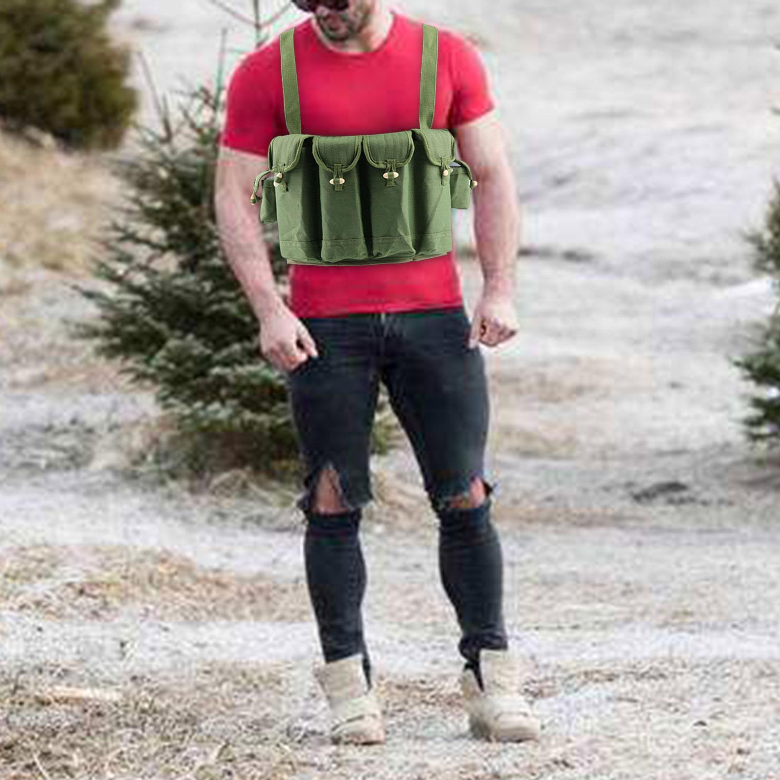 Unisex Chest Rig Storage Bag Training Gear Quick Release Portable Adjustable Bandolier Pouch Backpack Vest for CS Hunting