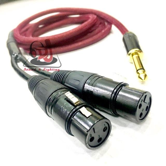 dây Jack 6 ly  ra 2 đầu Jack canon cái dài 2m, dây tín hiệu âm thanh, rắc chuyển 6ly sang canon