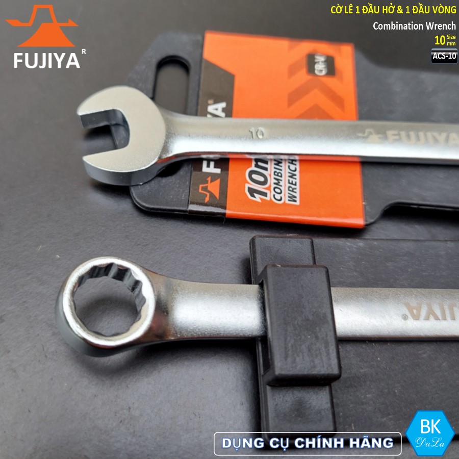 Cờ lê kết hợp 1 đầu hở- 1 đầu vòng 10mm Fujiya Công nghệ Nhật Bản ACS-10 Thép CR-V