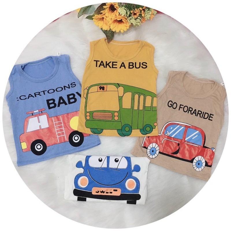 Áo Thun Ba Lỗ Cho Bé Chất Cotton 2 Chiều Cho Bé Trai, Bé Gái 8 – 18Kg