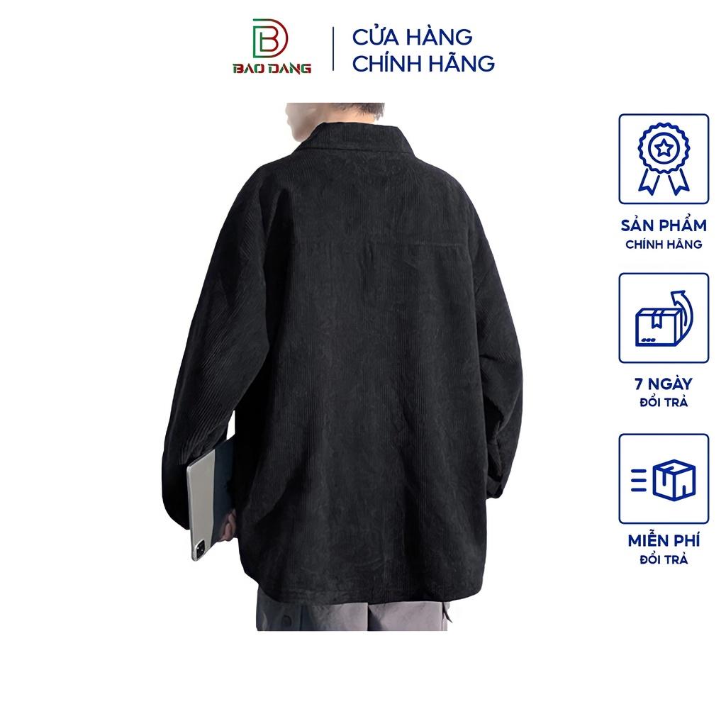 Áo khoác bomber nhung tăm cổ bẻ kiểu trơn 1 lớp dày dặn chuẩn form siêu xinh sành điệu cao cấp