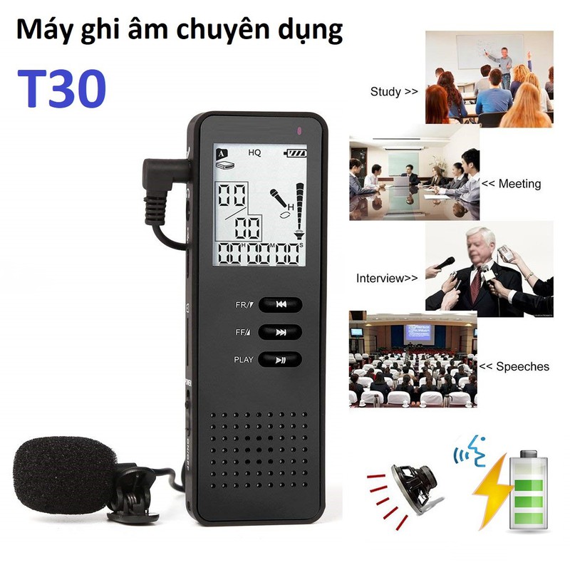 Máy ghi âm Cao cấp T30 - Hàng Chính Hãng