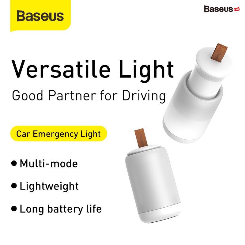 Đèn mini pin sạc tiện dụng Baseus starlit Night Car Emergency Light (500mAh Rechargeable, 4 Light Mode, Magnetic Holder)hàng nhập khẩu