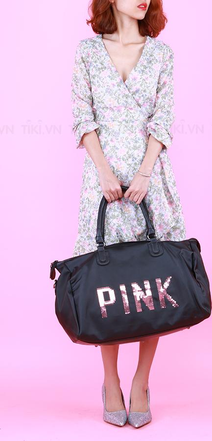 Túi Du Lịch PINK Thời Trang Miha Fashion TDL301 (46 x 35 cm) - Đen