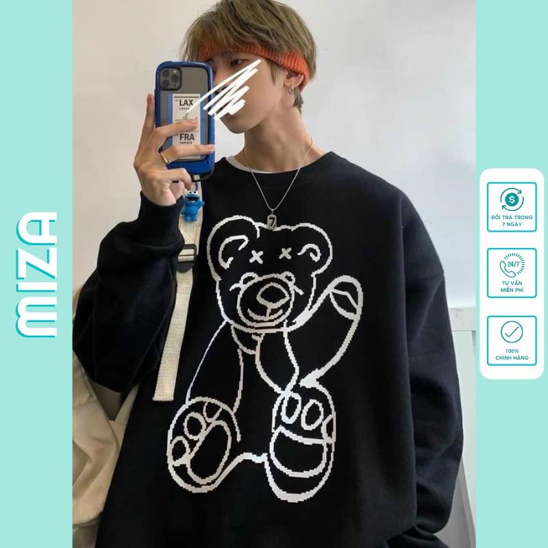 Áo khoác sweater nam nữ unisex form rộng đôi nỉ ngoại local brand đẹp cặp đôi ulzzang hàn quốc oversize dày mịn zip GẤU