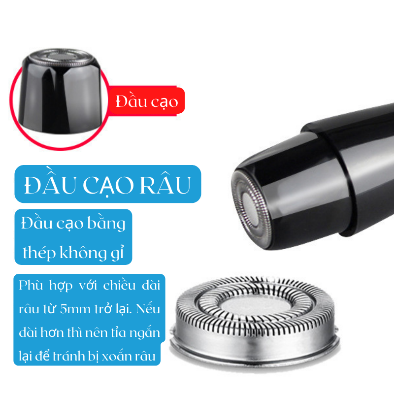 Máy Cạo Râu Mini Cho Nam Bugu XZ-2021 Sạch Sẽ Nhanh Gọn Tiết Kiệm Pin