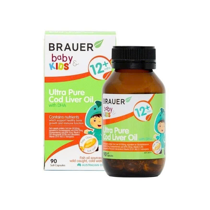 Viên uống Vitamin Brauer Bổ sung DHA tinh khiết cho trẻ từ 1 tuổi 90 viên