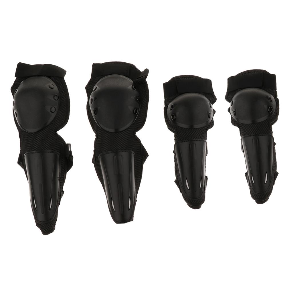 4 Piece Adult Elbow Knee Shin  Pads Protector for Motorcycle Bike