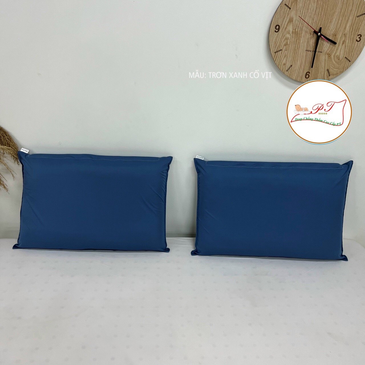 Ga Chống Thấm Cao Cấp PT Mẫu Họa Tiết Trơn Xanh Cổ Vịt