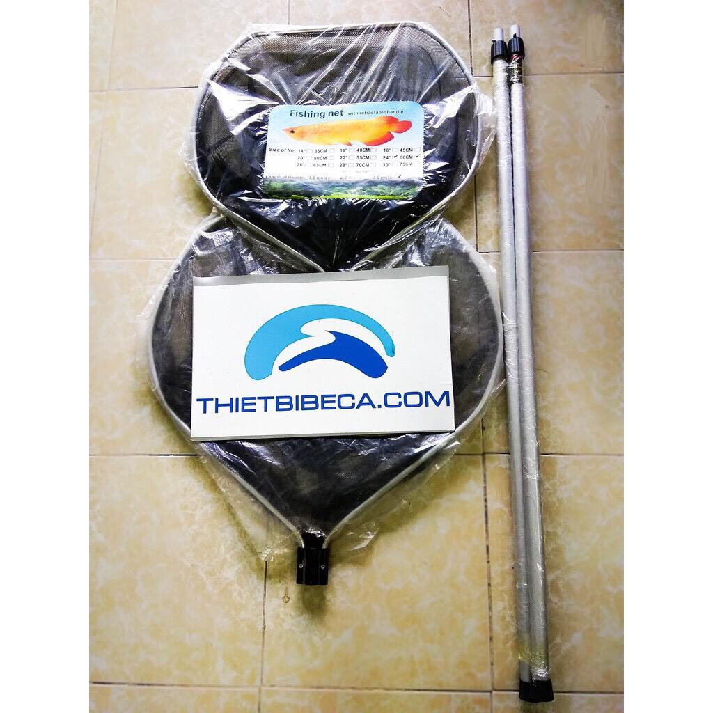 Vợt lùa bắt cá Koi cán nhôm. Vợt chuyện dụng bắt cá trong ao hồ với cán dài 2-2,5m chắc khỏe
