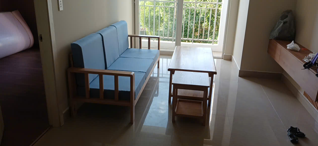 Bộ sofa băng gỗ Juno Sofa kèm nệm, bàn và 1 ghế đôn hiện đại, giá rẻ, tiện lợi
