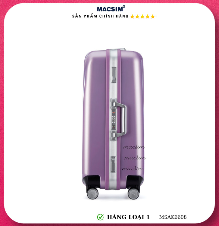 Vali cao cấp Macsim Aksen hàng loại 1 MSAK6608 cỡ 20inch ( màu tím)