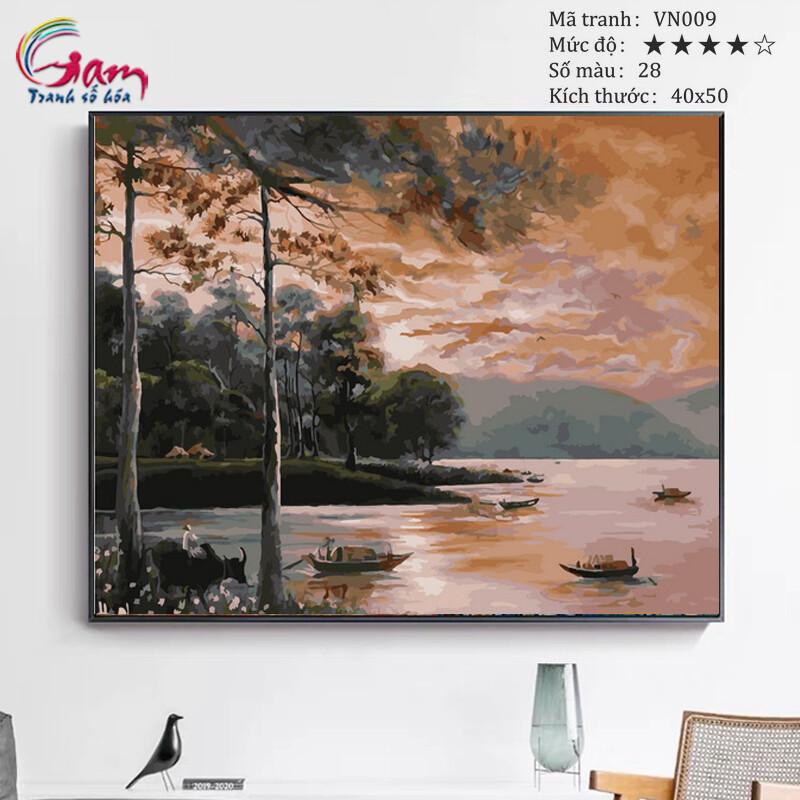 Tranh sơn dầu số hóa tự tô màu Gam VN009 40x50cm căng sẵn khung