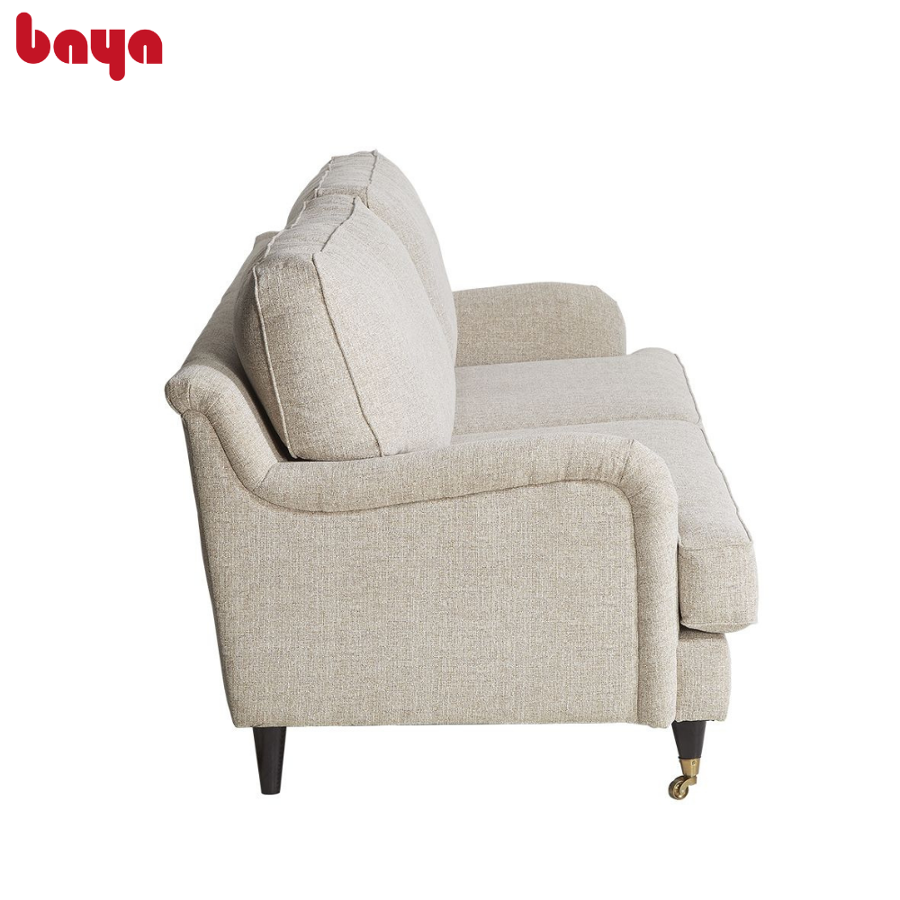 Ghế Sofa Dài Phòng Khách BAYA HACKMAN Thiết Kế Tối Giản, Sang Trọng Hiện Đại, Phần Khung Chân Ghế Gắn 2 Bánh Xe Kim Loại  Vô Cùng Chắc Chắn, Có Thể Linh Hoạt Di Chuyển