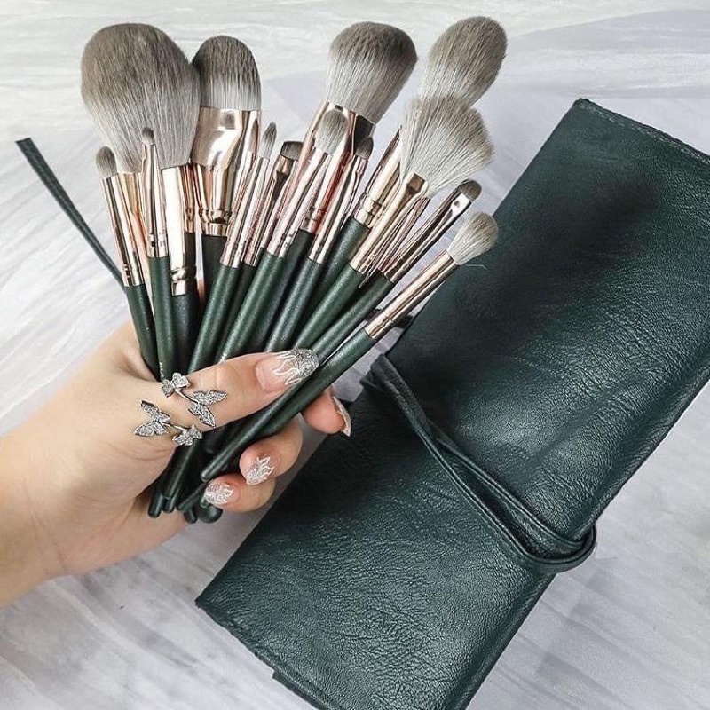 Bộ Cọ 14 cây Siêu Mềm tặng túi chia cọ Cao cấp Lông Mền Xịn ăn phấn Hidati chính hãng