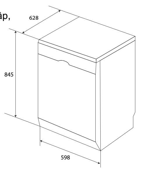 Máy Rửa Chén KAFF KF-W60C3A401L - 14 Bộ Châu Âu - Hàng Chính Hãng