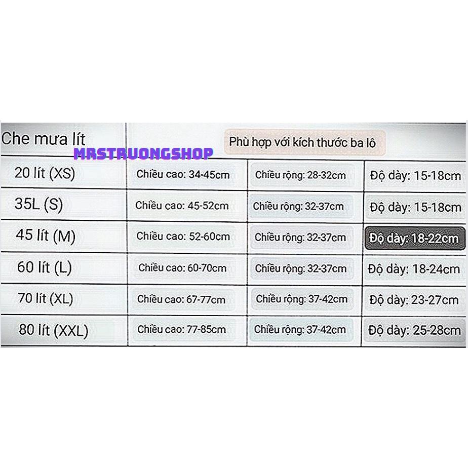 Trùm Balo Bọc Balo Đi Mưa Chống mưa CHỐNG NƯỚC