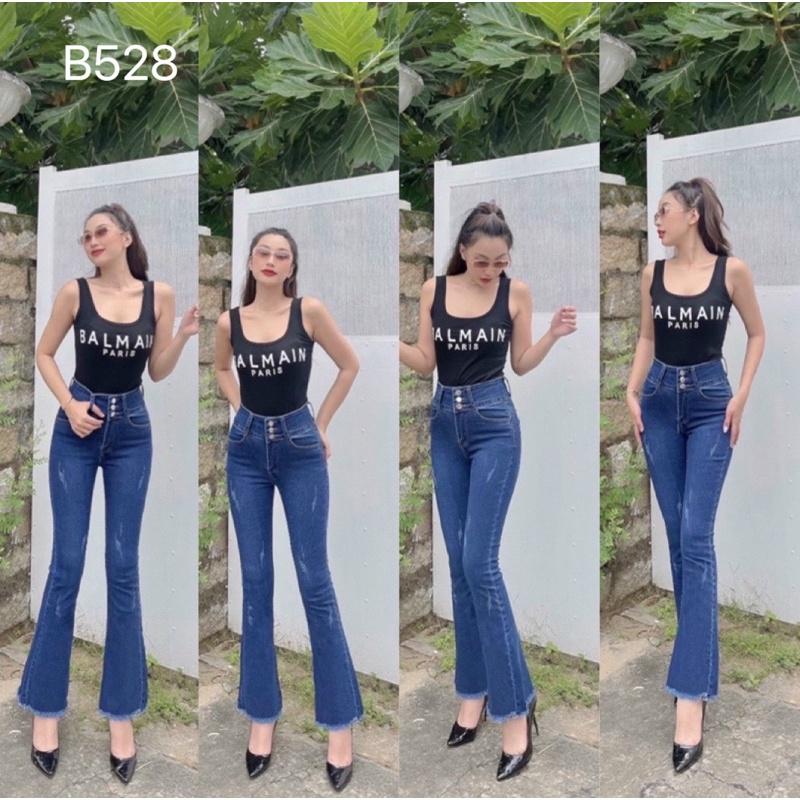 Quần Jeans Nữ, quần bò nữ lưng cao ống loe dài