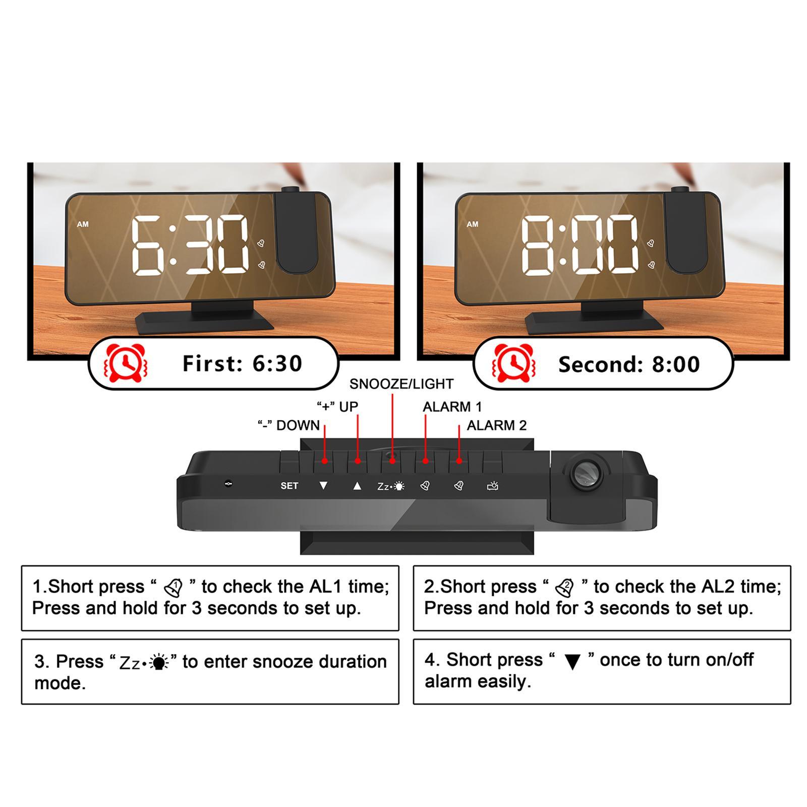 Clock Electronic Clock Large Display Snooze