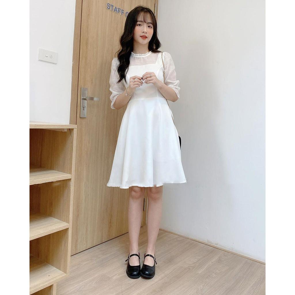 Đầm trắng tay voan dáng xòe nhẹ dễ thương Missy dress RE