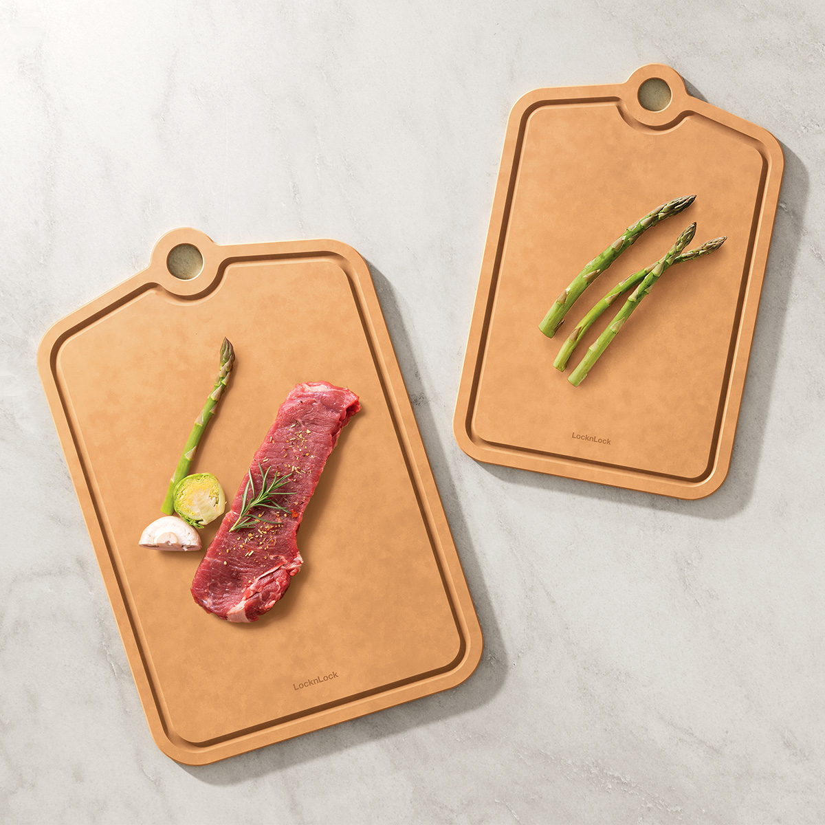 Thớt Sợi Gỗ LocknLock Wood Fiber Cutting Board, Hàng Chính Hãng, Chống Trượt Có Rãnh Gom Nước - JoyMall