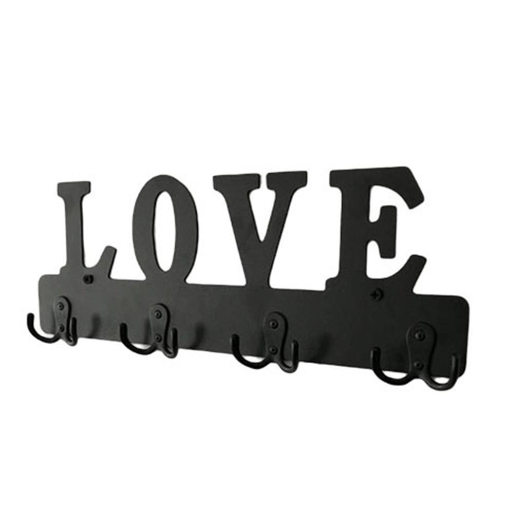 Steel Hooks w/ Love Letter Coat Clothes Door Holder Rack Hook Wall Hanger