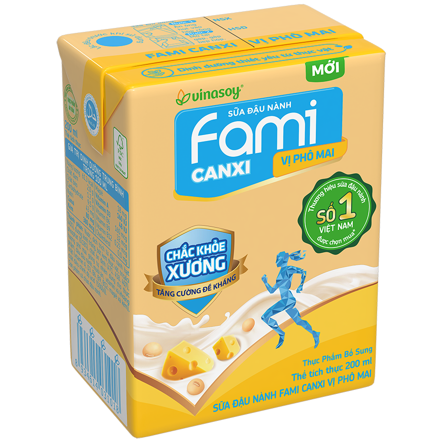 Thùng Sữa đậu nành Fami Canxi vị Phô Mai ( 200ml x 36 Hộp )