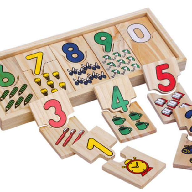 Đồ chơi gỗ ghép  Số Montessori phạm vi 10 số