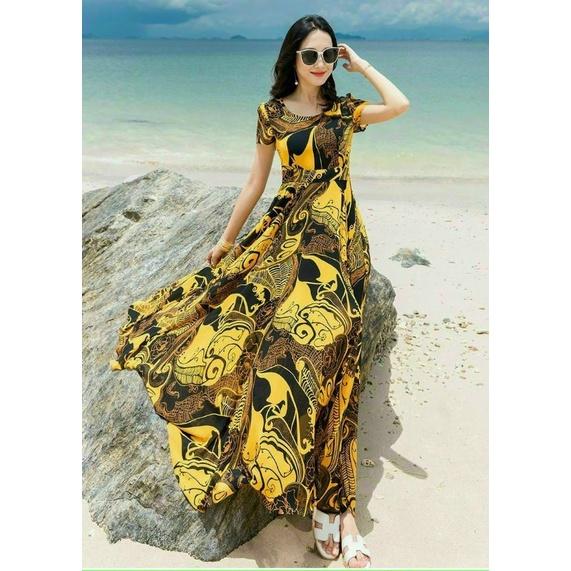 ĐẦM MAXI HỌA TIẾT DÁNG DÀI CAO CẤP