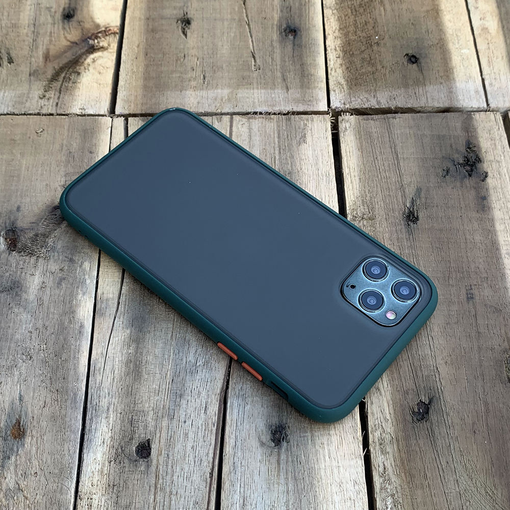 Ốp lưng chống sốc dành cho iPhone 11 Pro Max nút màu cam - Màu xanh đậm