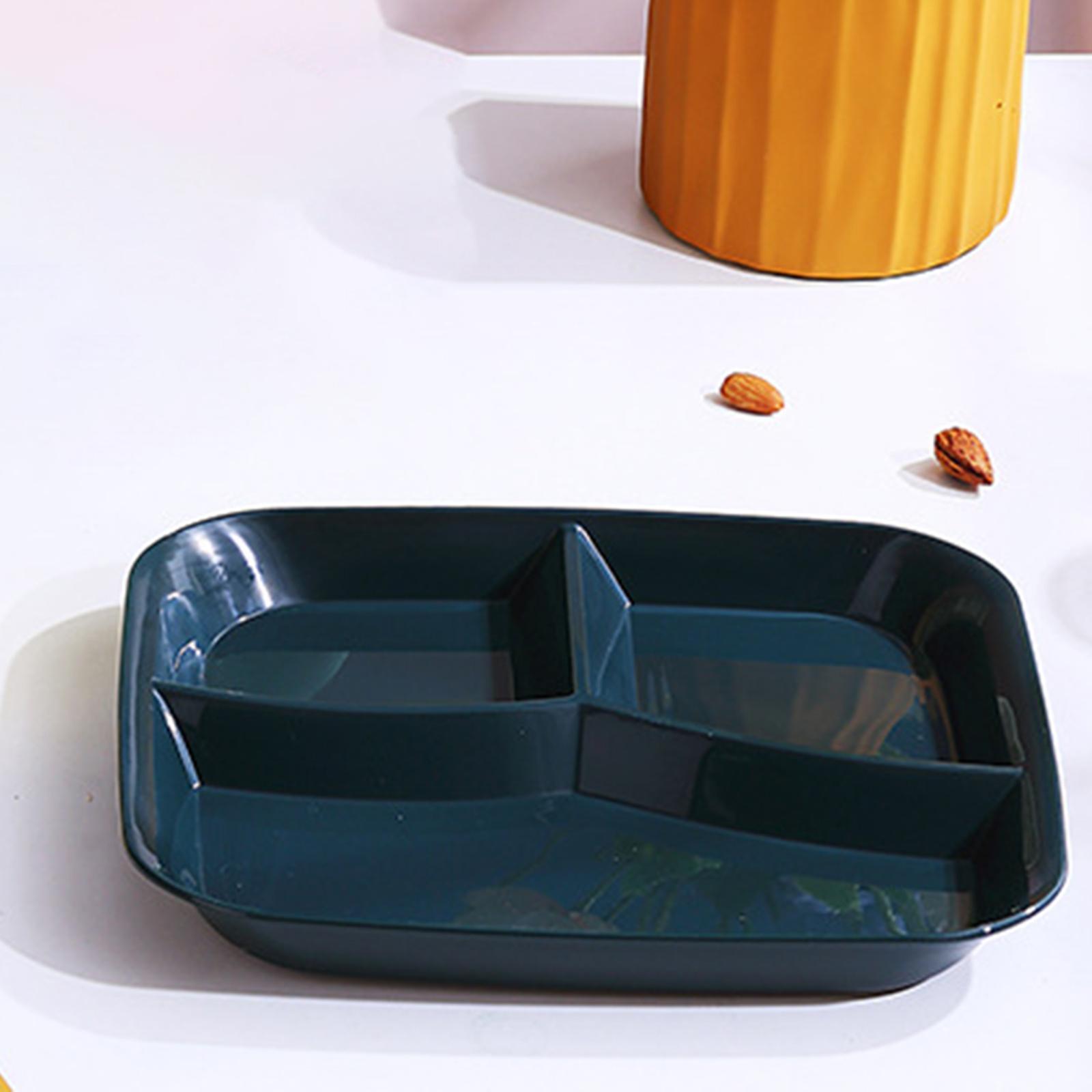 2Pcs Set of 2 Food Dish Plate Tray Diet Food Control for Restaurant student