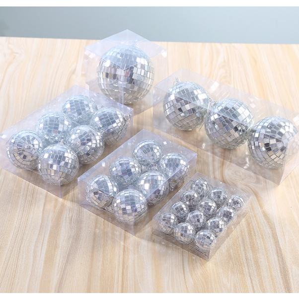 Set quả châu kính bạc phản quang lấp lánh trang trí noel giáng sinh