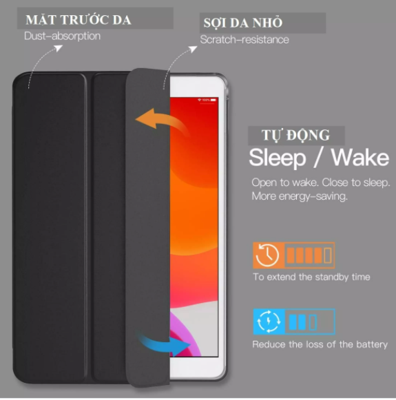 Bao da dành cho ipad mini 4 có nam châm tắt mở màn hình - Hàng chính hãng PKCB