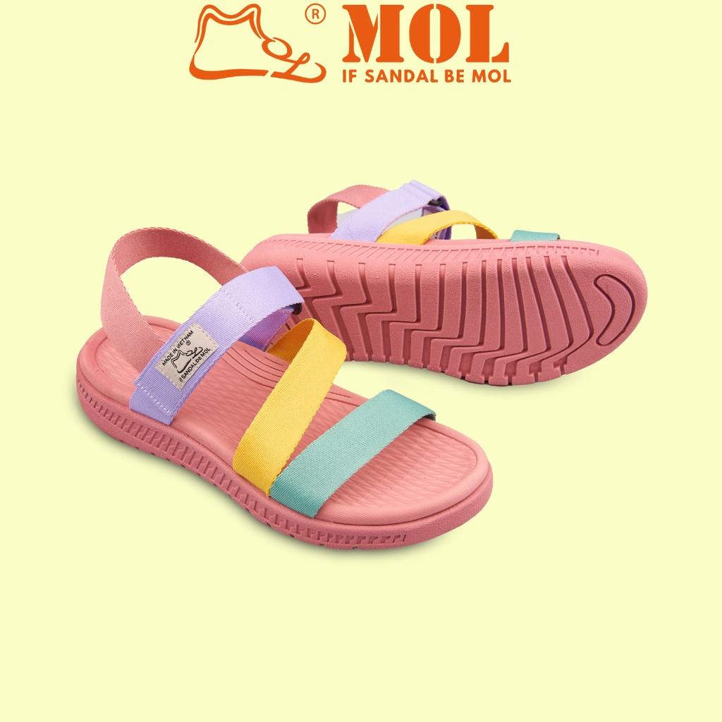 Giày sandal nữ siêu nhẹ hiệu MOL quai chữ Z MS2HH màu mix