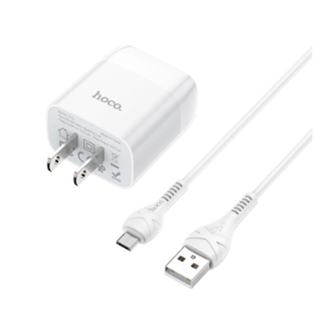 Bộ Dây Và Cóc Sạc Nhanh C73 2.4A 2 USB Cổng Micro Có Dây