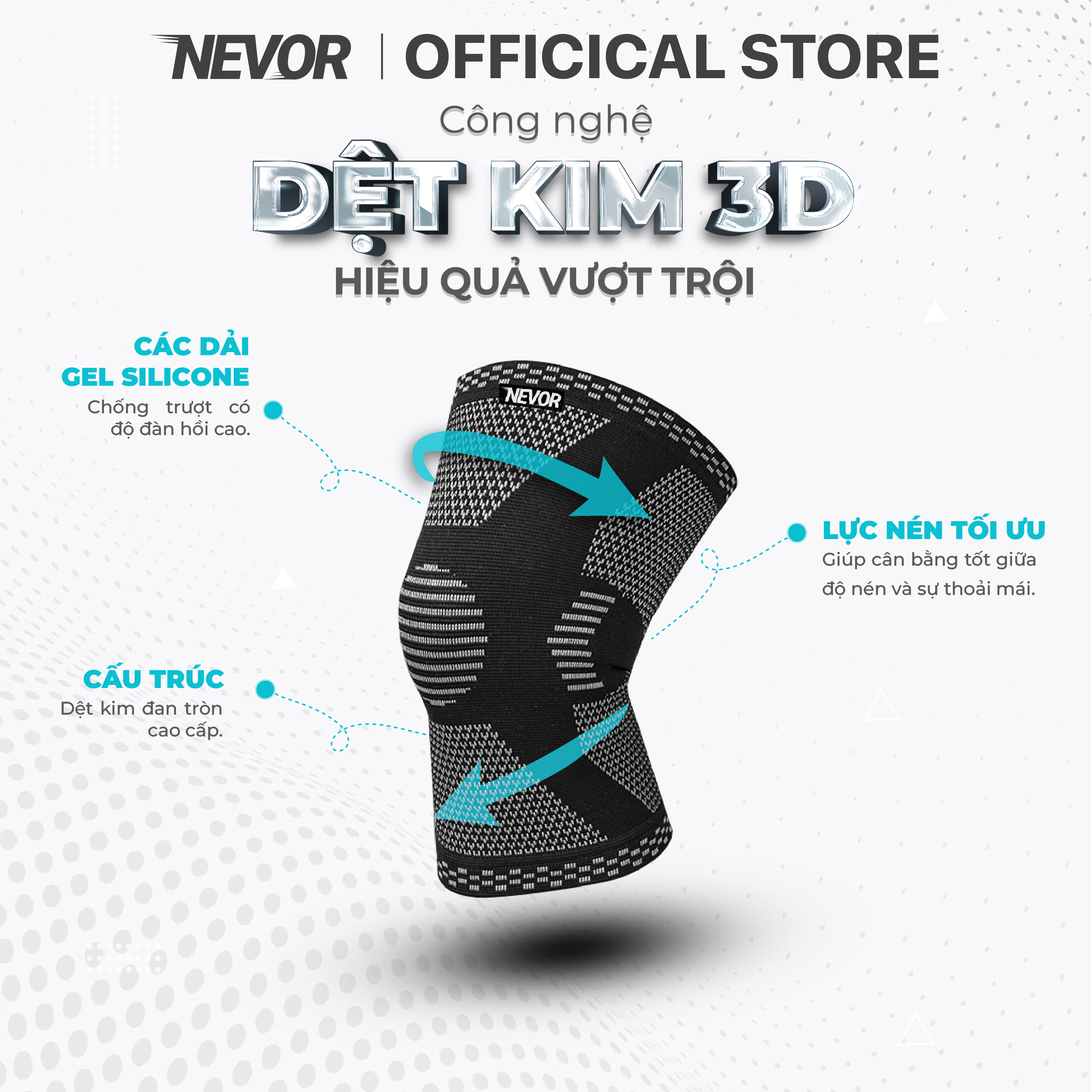 Bó Gối Thể Thao Nevor BDG07 Co Dãn 4 Chiều Giảm Thiểu Chấn Thương, Hỗ Trợ Phục Hồi Cho Bóng Đá, Bóng Chuyền, Chạy Bộ...